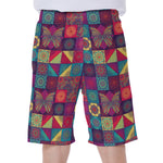Bohemian Patchwork Pattern Print Men's Beach Shorts