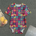 Bohemian Patchwork Pattern Print Men's Bodysuit