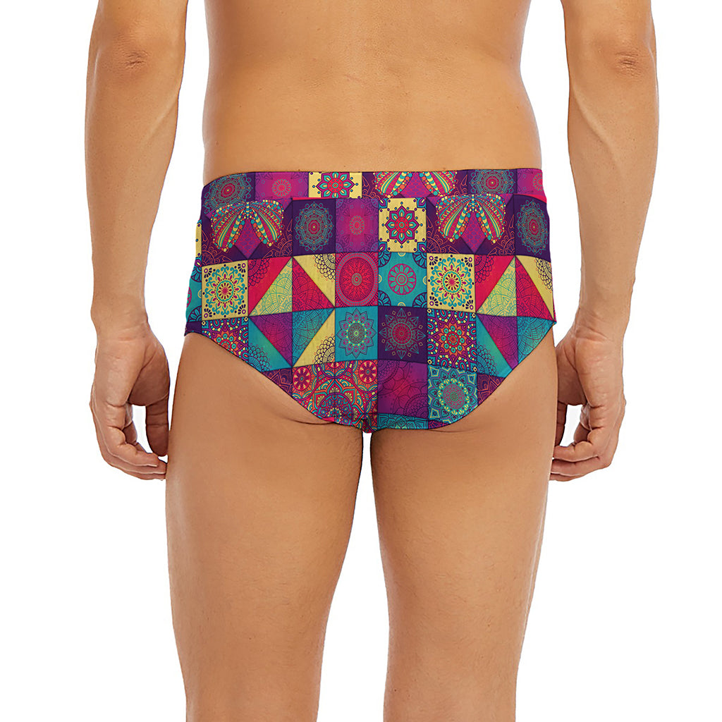 Bohemian Patchwork Pattern Print Men's Briefs