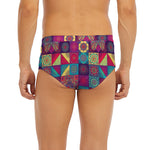 Bohemian Patchwork Pattern Print Men's Briefs