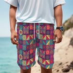 Bohemian Patchwork Pattern Print Men's Cargo Shorts