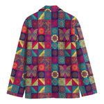 Bohemian Patchwork Pattern Print Men's Cotton Blazer