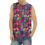 Bohemian Patchwork Pattern Print Men's Fitness Tank Top