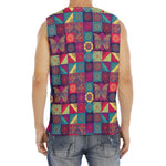 Bohemian Patchwork Pattern Print Men's Fitness Tank Top