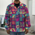 Bohemian Patchwork Pattern Print Men's Shirt Jacket