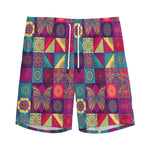 Bohemian Patchwork Pattern Print Men's Sports Shorts