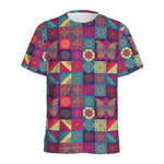 Bohemian Patchwork Pattern Print Men's Sports T-Shirt