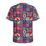 Bohemian Patchwork Pattern Print Men's Sports T-Shirt