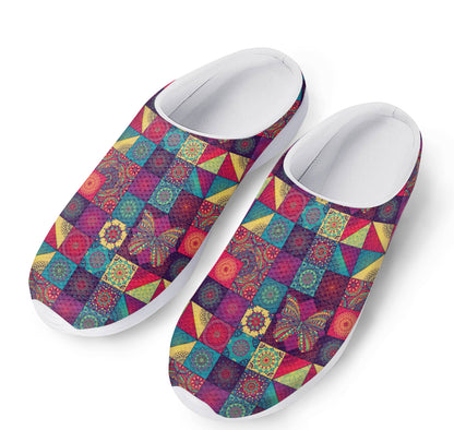 Bohemian Patchwork Pattern Print Mesh Casual Shoes