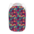 Bohemian Patchwork Pattern Print Mesh Laundry Hamper