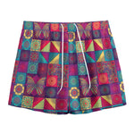 Bohemian Patchwork Pattern Print Mesh Shorts