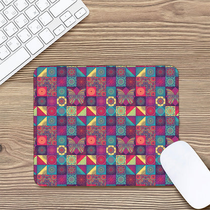 Bohemian Patchwork Pattern Print Mouse Pad