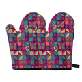Bohemian Patchwork Pattern Print Oven Mitts