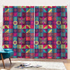 Bohemian Patchwork Pattern Print Pencil Pleat Curtains