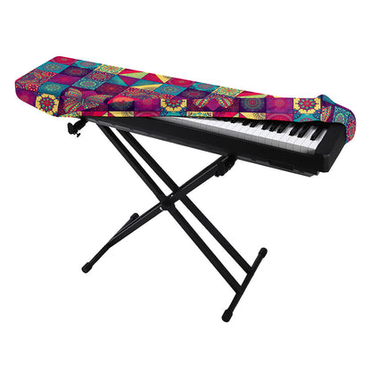 Bohemian Patchwork Pattern Print Piano Keyboard Cover