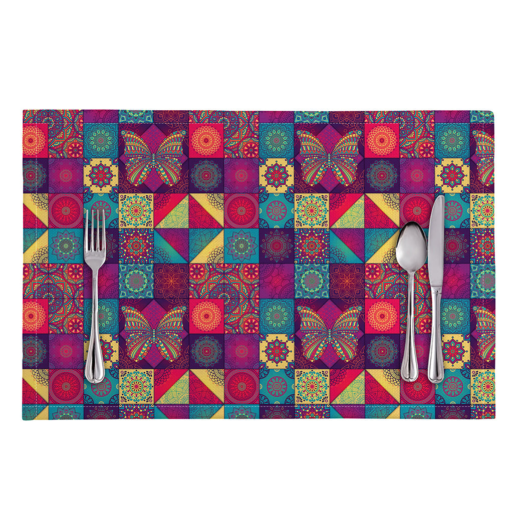 Bohemian Patchwork Pattern Print Placemat
