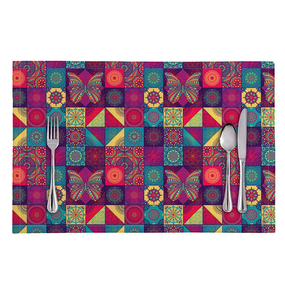 Bohemian Patchwork Pattern Print Placemat