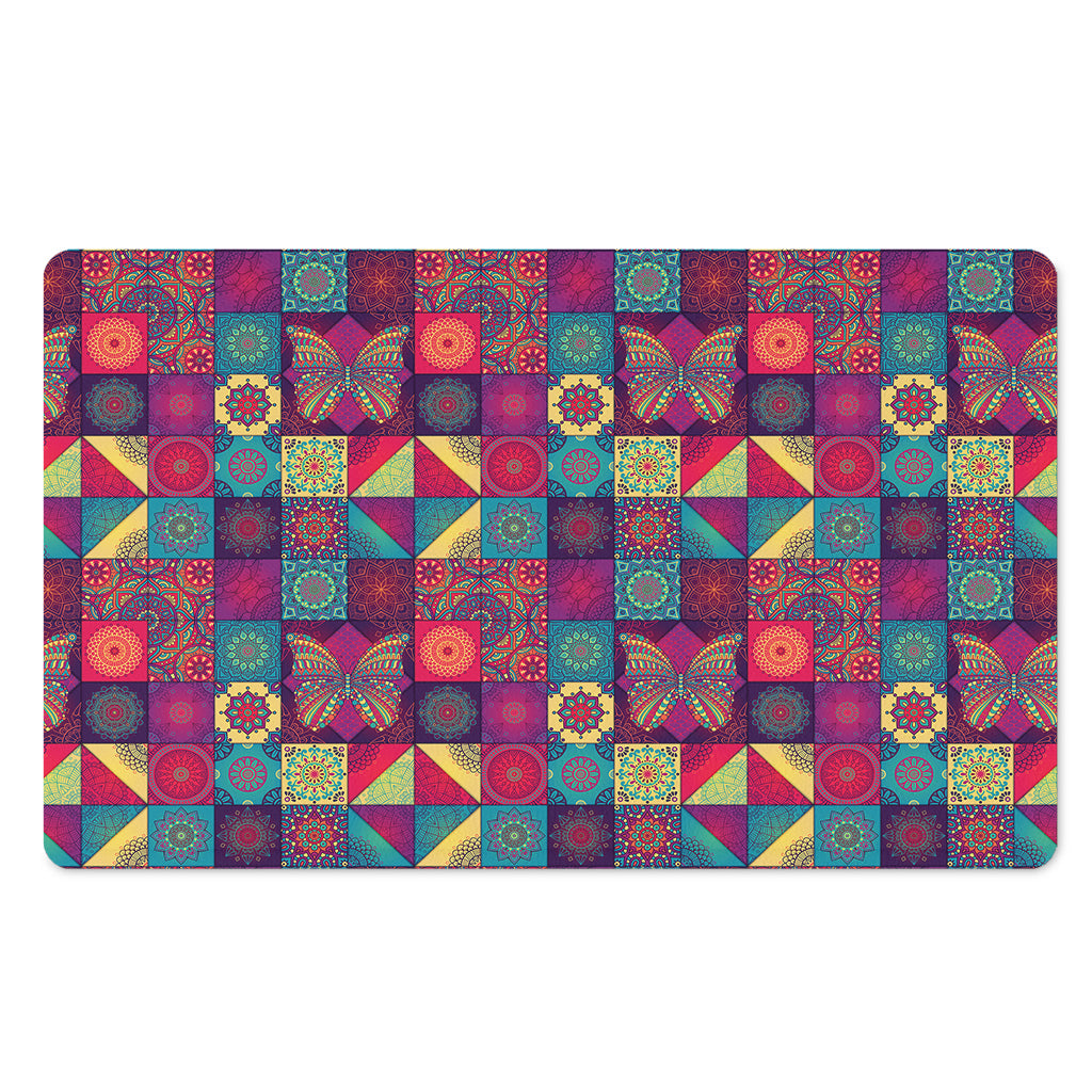 Bohemian Patchwork Pattern Print Polyester Doormat