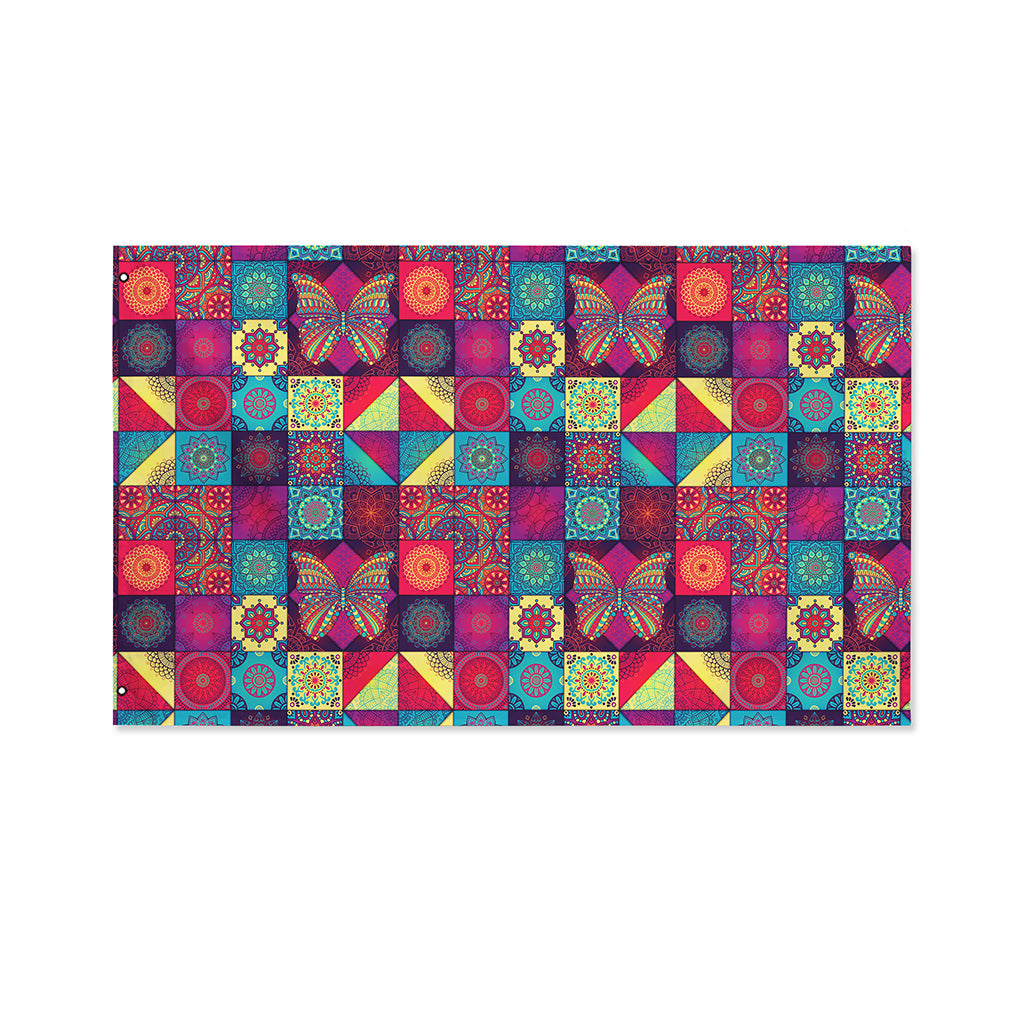 Bohemian Patchwork Pattern Print Polyester Flag