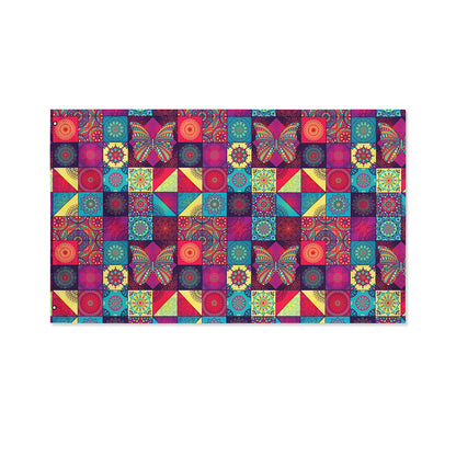 Bohemian Patchwork Pattern Print Polyester Flag