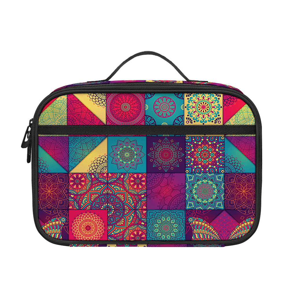 Bohemian Patchwork Pattern Print Portable Lunch Bag