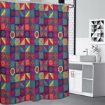 Bohemian Patchwork Pattern Print Premium Shower Curtain