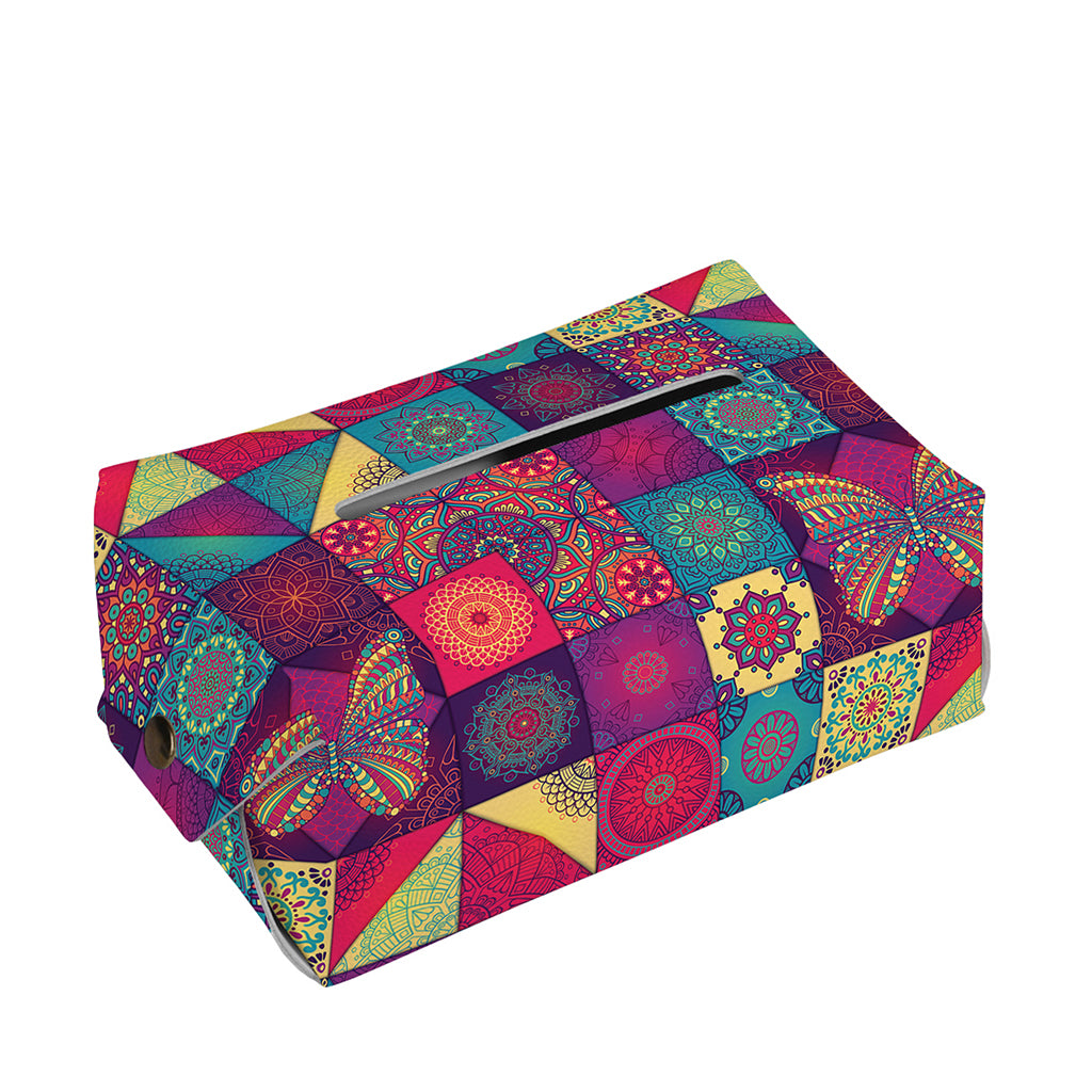 Bohemian Patchwork Pattern Print Rectangle Tissue Box Cover