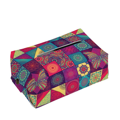 Bohemian Patchwork Pattern Print Rectangle Tissue Box Cover