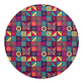 Bohemian Patchwork Pattern Print Round Blanket