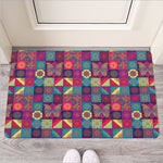 Bohemian Patchwork Pattern Print Rubber Doormat