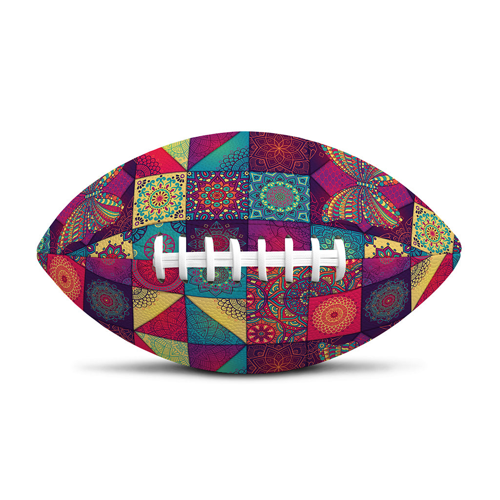 Bohemian Patchwork Pattern Print Rugby Ball
