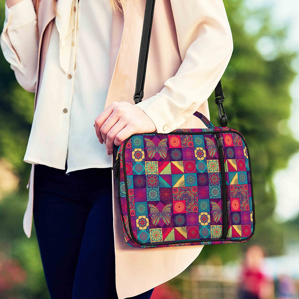 Bohemian Patchwork Pattern Print Shoulder Strap Bible Bag