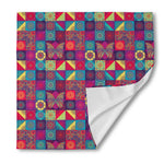 Bohemian Patchwork Pattern Print Silk Bandana