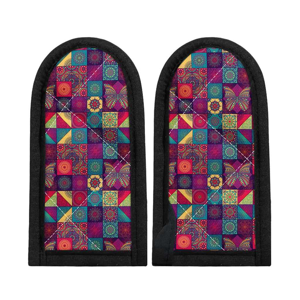 Bohemian Patchwork Pattern Print Skillet Handle Cover