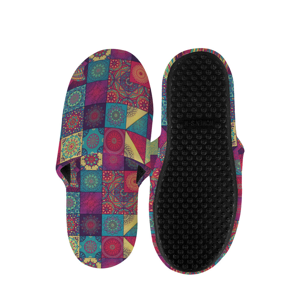 Bohemian Patchwork Pattern Print Slippers