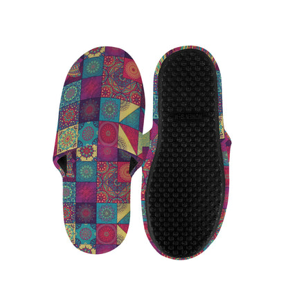 Bohemian Patchwork Pattern Print Slippers