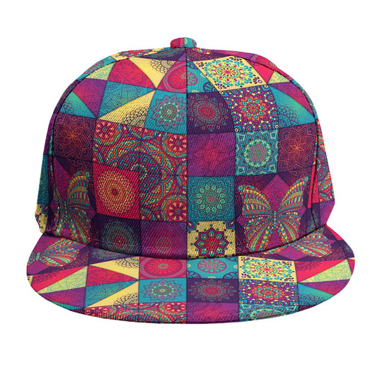 Bohemian Patchwork Pattern Print Snapback Cap