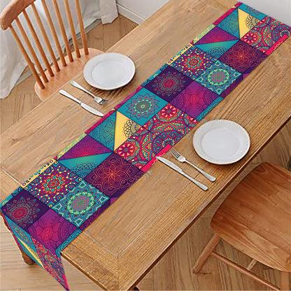 Bohemian Patchwork Pattern Print Table Runner