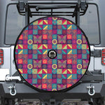 Bohemian Patchwork Pattern Print Tire Cover With Camera Hole