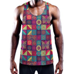 Bohemian Patchwork Pattern Print Training Tank Top