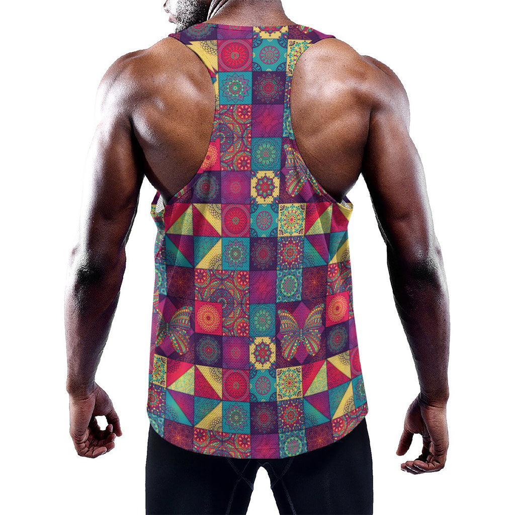 Bohemian Patchwork Pattern Print Training Tank Top