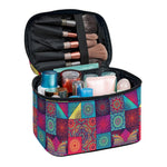 Bohemian Patchwork Pattern Print Travel Makeup Bag