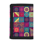 Bohemian Patchwork Pattern Print Trifold Wallet