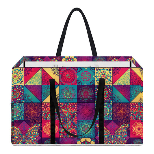 Bohemian Patchwork Pattern Print Utility Tote Bag