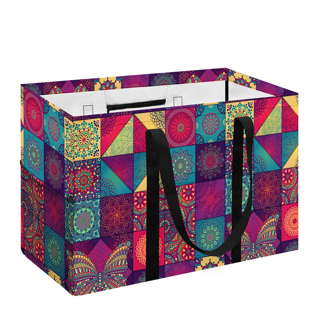 Bohemian Patchwork Pattern Print Utility Tote Bag