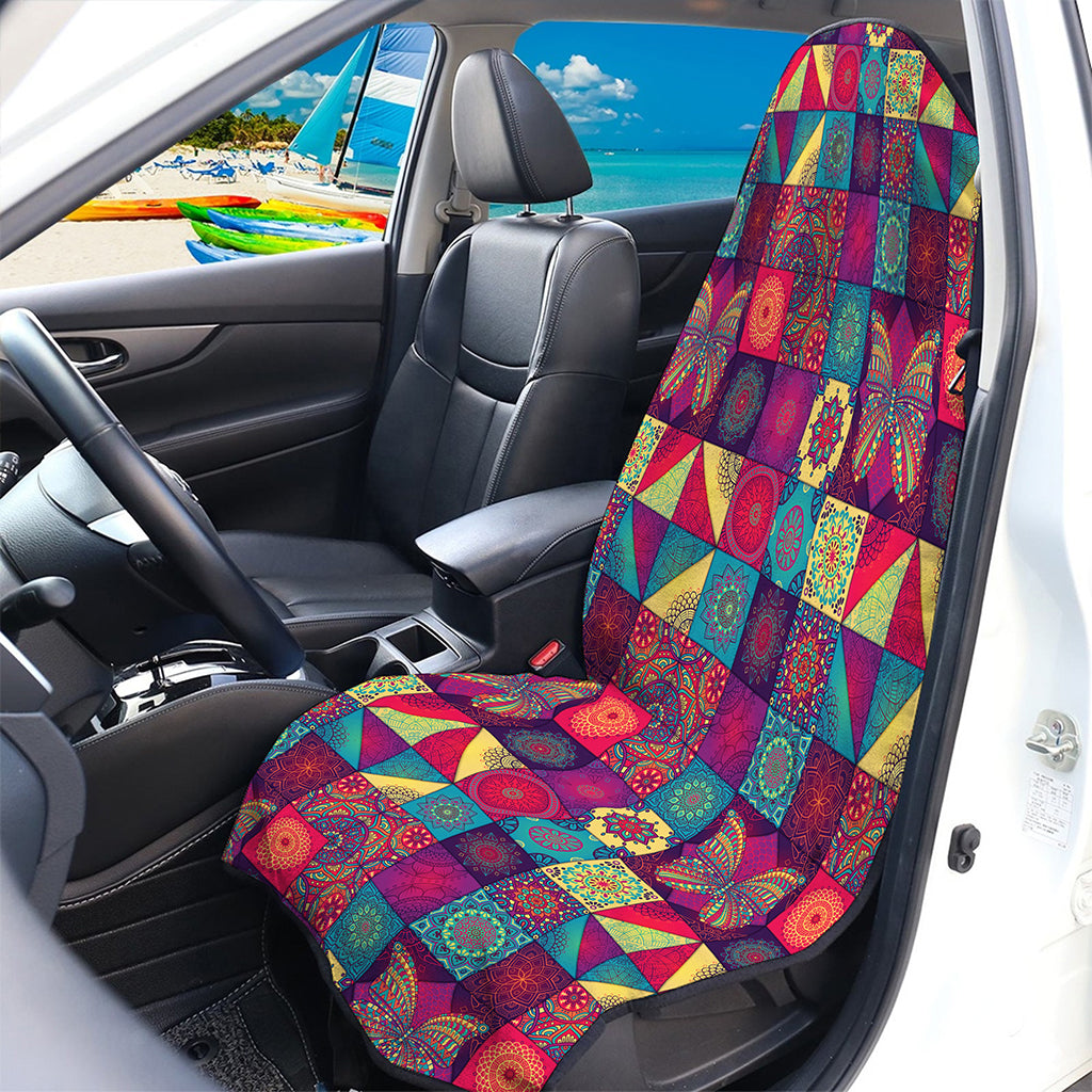 Bohemian Patchwork Pattern Print Waterproof Car Seat Cover