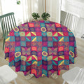 Bohemian Patchwork Pattern Print Waterproof Round Tablecloth