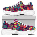 Bohemian Patchwork Pattern Print White Chunky Shoes