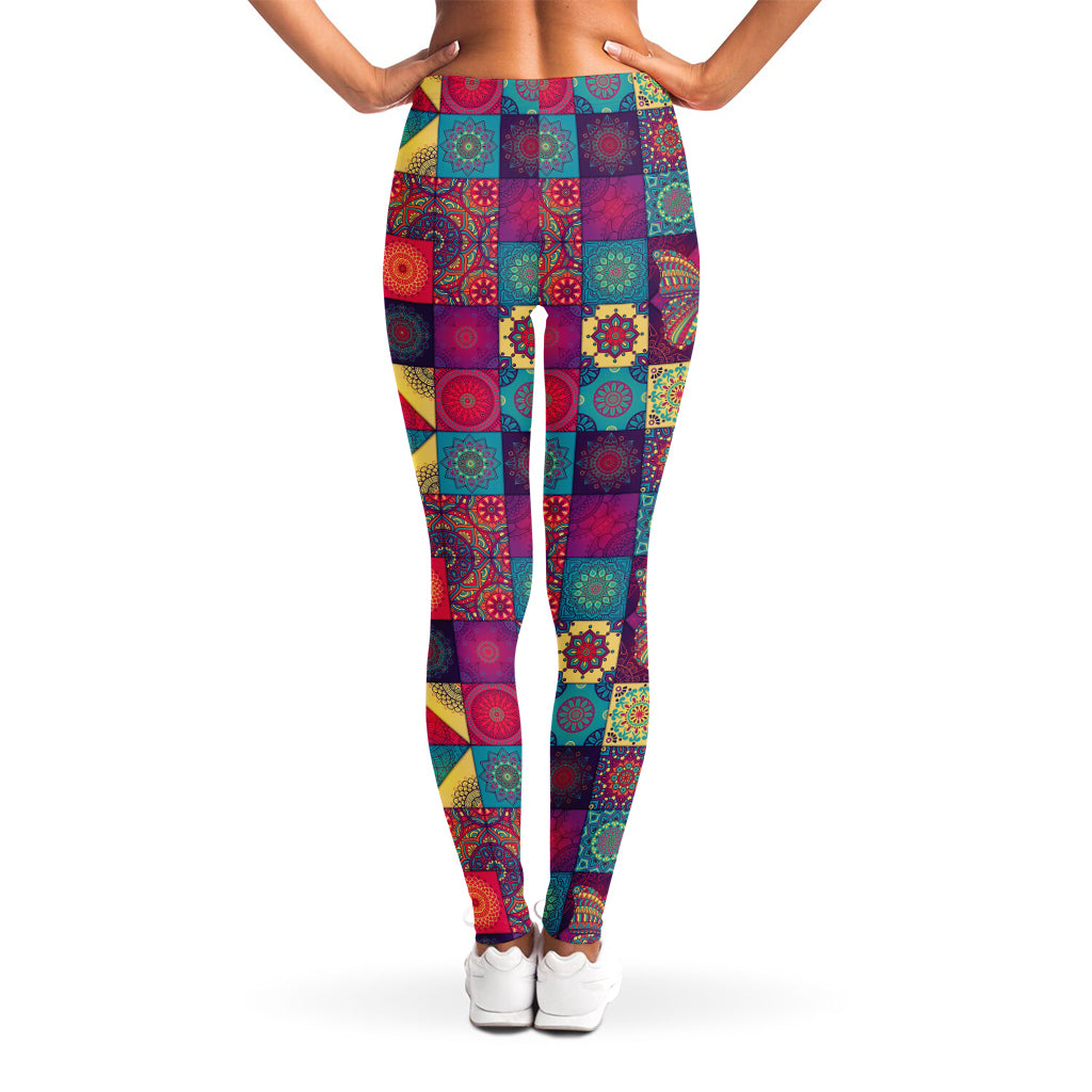 Bohemian Patchwork Pattern Print Women's Leggings