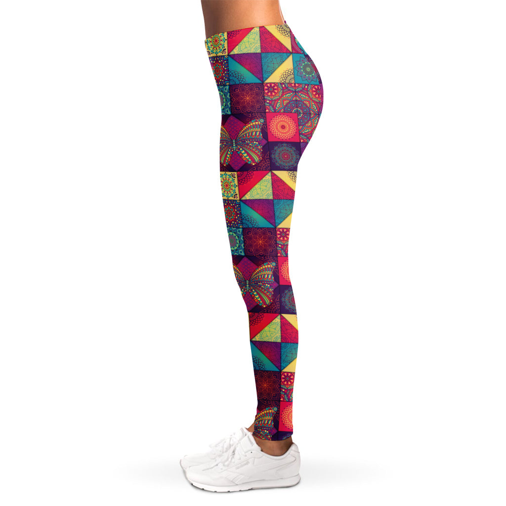 Bohemian Patchwork Pattern Print Women's Leggings